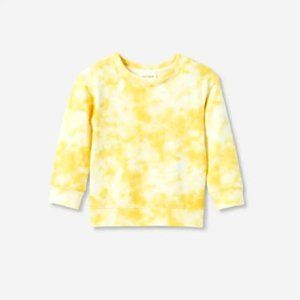 NWT -Toddler Drop Shoulder Crewneck Sweatshirt - Cat & Jack Mustard Tie Dye 3T